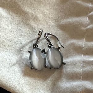 White House Black Market Silver Oval Earrings